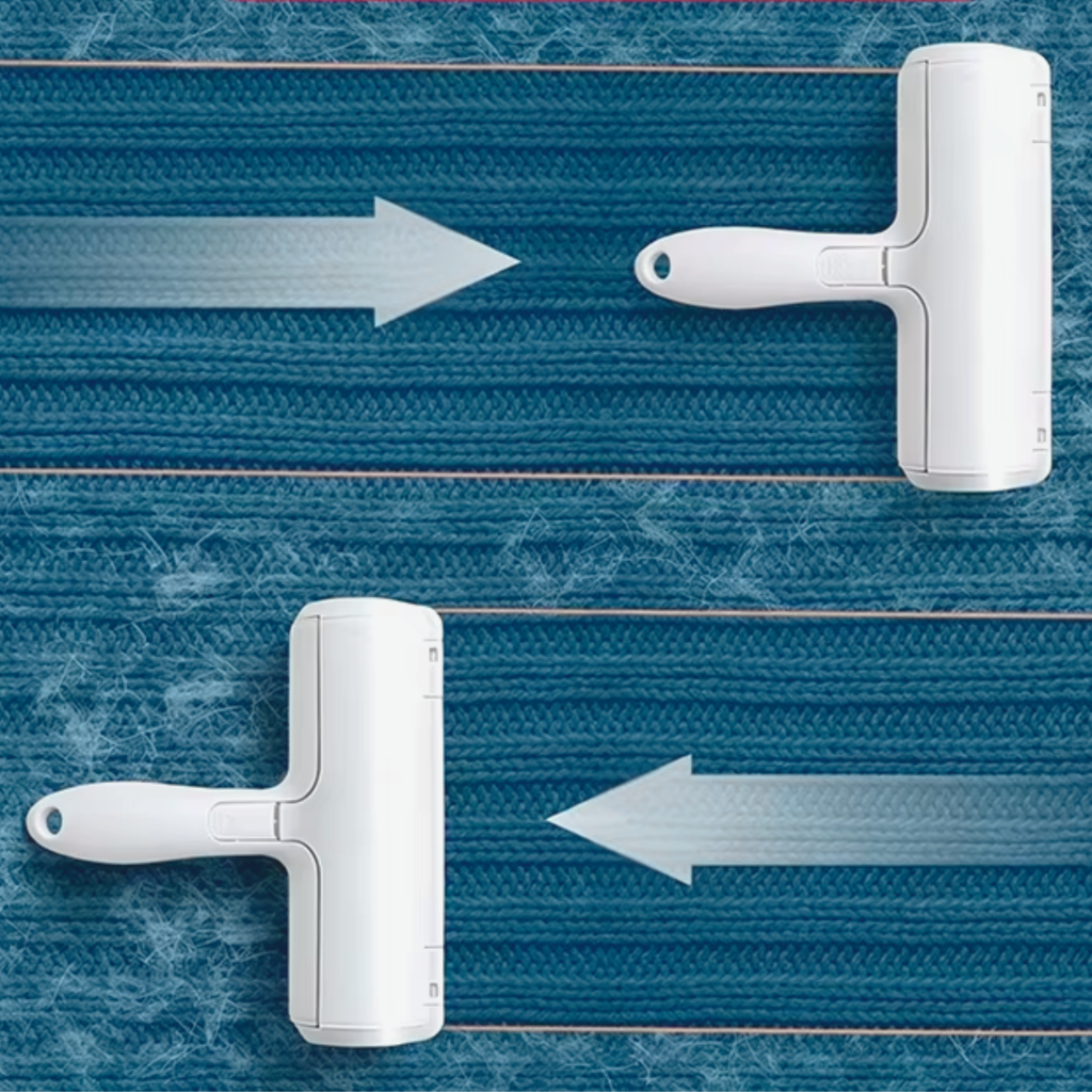Rollaway Pet Fur Remover Roller with Self-Cleaning Base